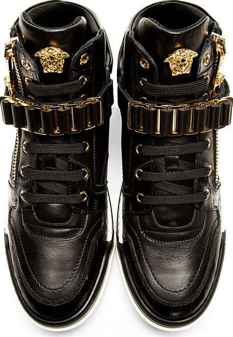 pink versace tennis shoes|Versace high top sneakers.